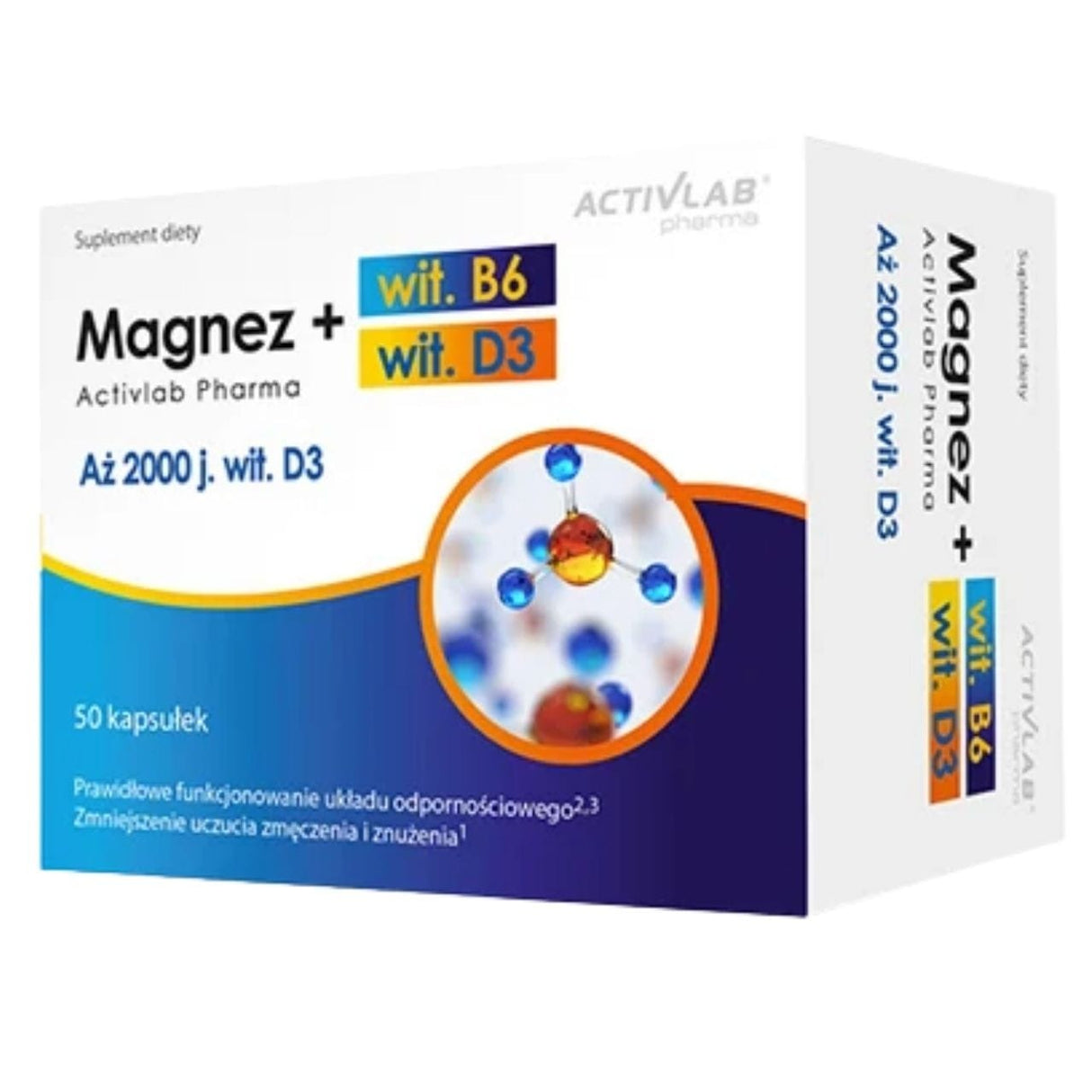 Activlab Pharma Magnesium + Vitamin B6 + D3 - 50 Capsules