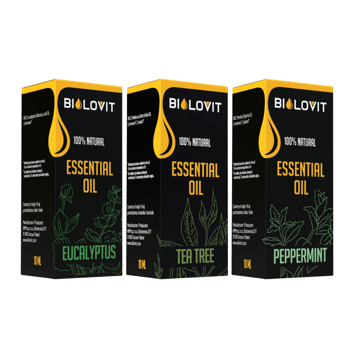 Bilovit Essential Oil Set for a Runny Nose - 3 Pieces