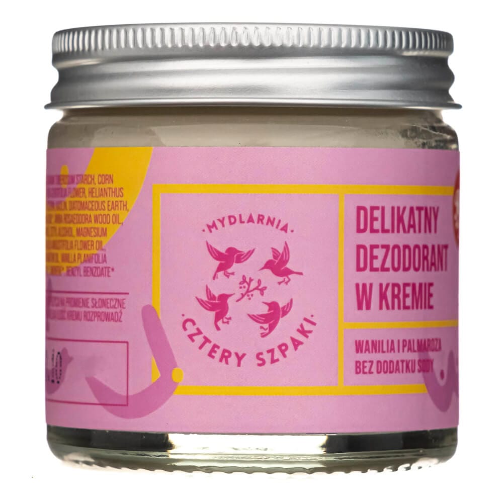 Cztery Szpaki Mild Cream Deodorant, Vanilla and Palmarosa - 60 ml