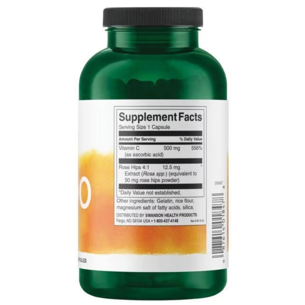 Swanson Vitamin C with Rose Hips 500 mg - 250 Capsules