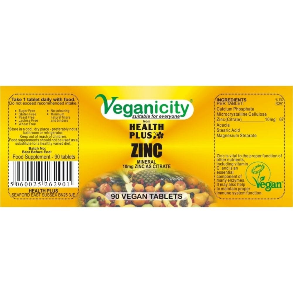 Veganicity Zinc 10 mg - 90 Tablets