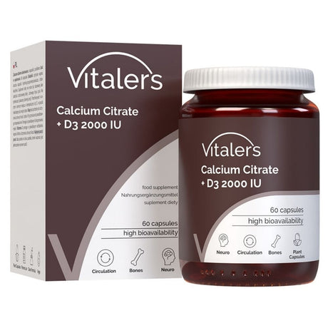 Vitaler's Calcium Citrate 1200 mg + Vitamin D3 2000 IU - 60 Capsules