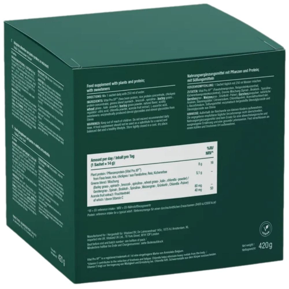 Vitalized Greens & Protein, Superfoods and Plant-based Protein - 30 Sachets