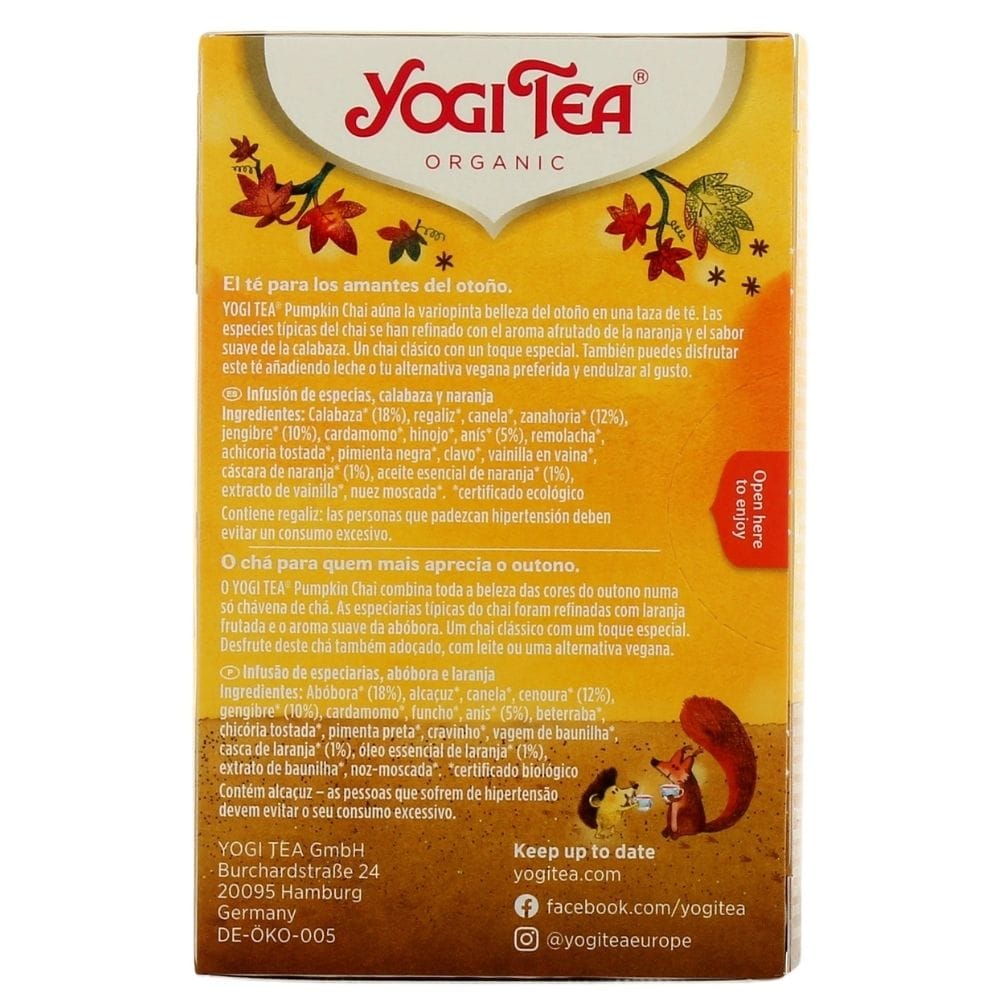Yogi Tea Pumpkin Chai Tea with Pumpkin - 17 Sachets