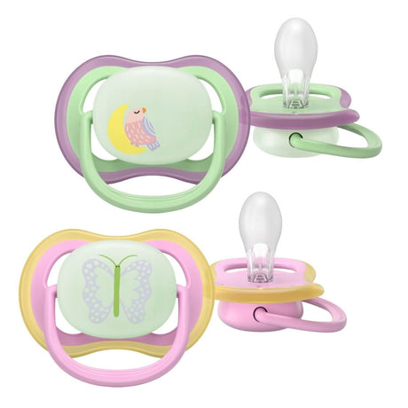 Philips Avent Ultra Air Nighttime Orthodontic Pacifier 6-18m - 2 Pieces
