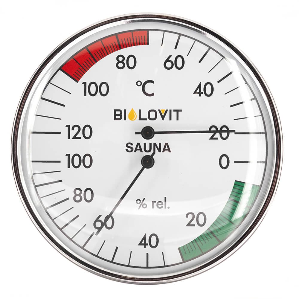 Bilovit Round Sauna Thermometer with Hygrometer