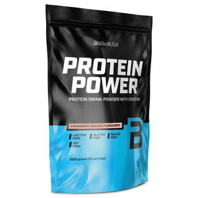 BioTech USA Protein Power, Strawberry Banana Flavoured - 1000 g