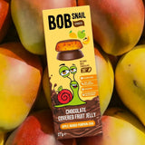 Bob Snail Fruit Jellies in Belgian Chocolate, Apple-Mango-Pumpkin-Chia - 27 g