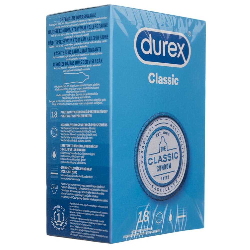 Durex Classic Condoms - 18 pieces