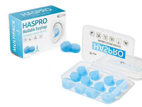 Haspro MOLD 6P Blue Moulded Earplugs - 6 pairs