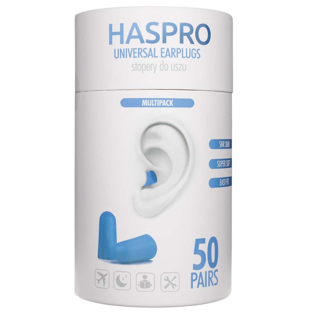 Haspro Tube50 Earplugs Blue - 50 pairs