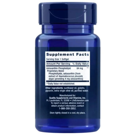 Life Extension Astaxanthin 4 mg with Phospholipids - 30 Softgels