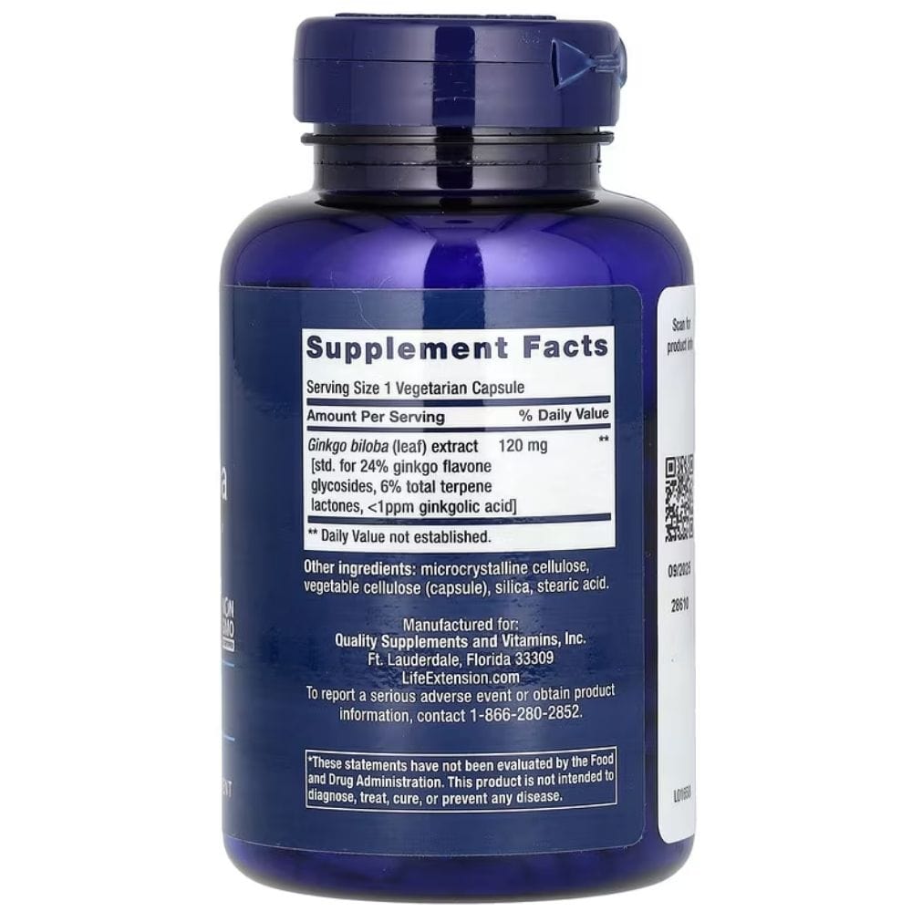 Life Extension Ginkgo Biloba Certified Extract™ 120 mg - 365 Capsules