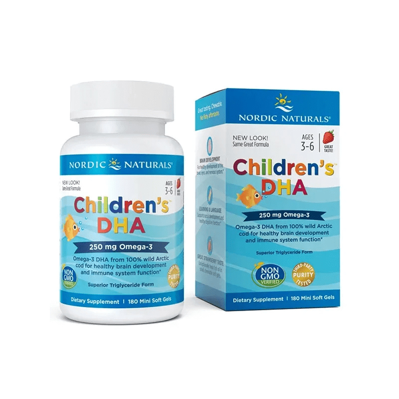 Nordic Naturals Children's DHA, Strawberry 250 mg - 180 Softgels