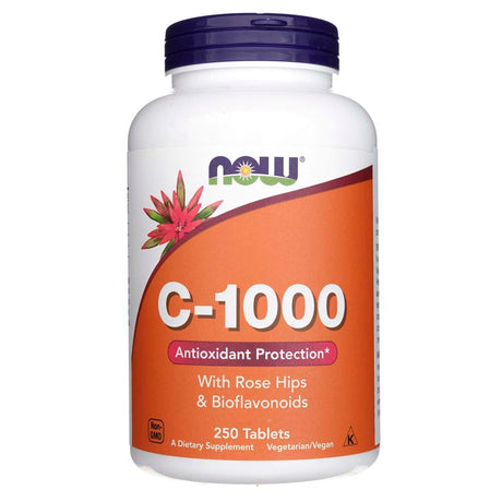 Now Foods Vitamin C-1000 with Rose Hips & Bioflavonoids - 250 Tablets