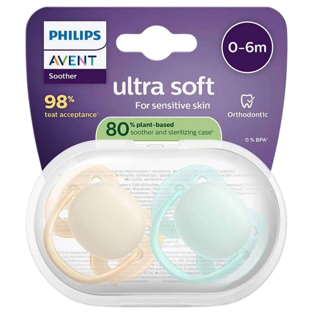 Philips Avent Ultra Soft Soother 0-6 m - 2 Pieces