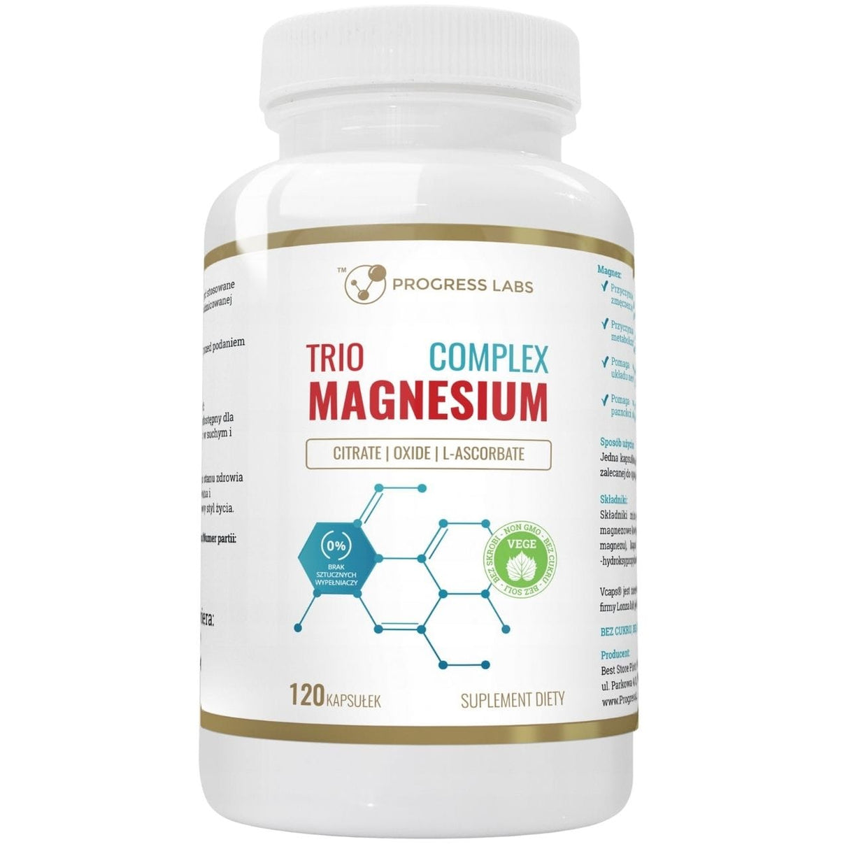 Progress Labs Trio Magnesium Complex 400 mg - 120 Capsules