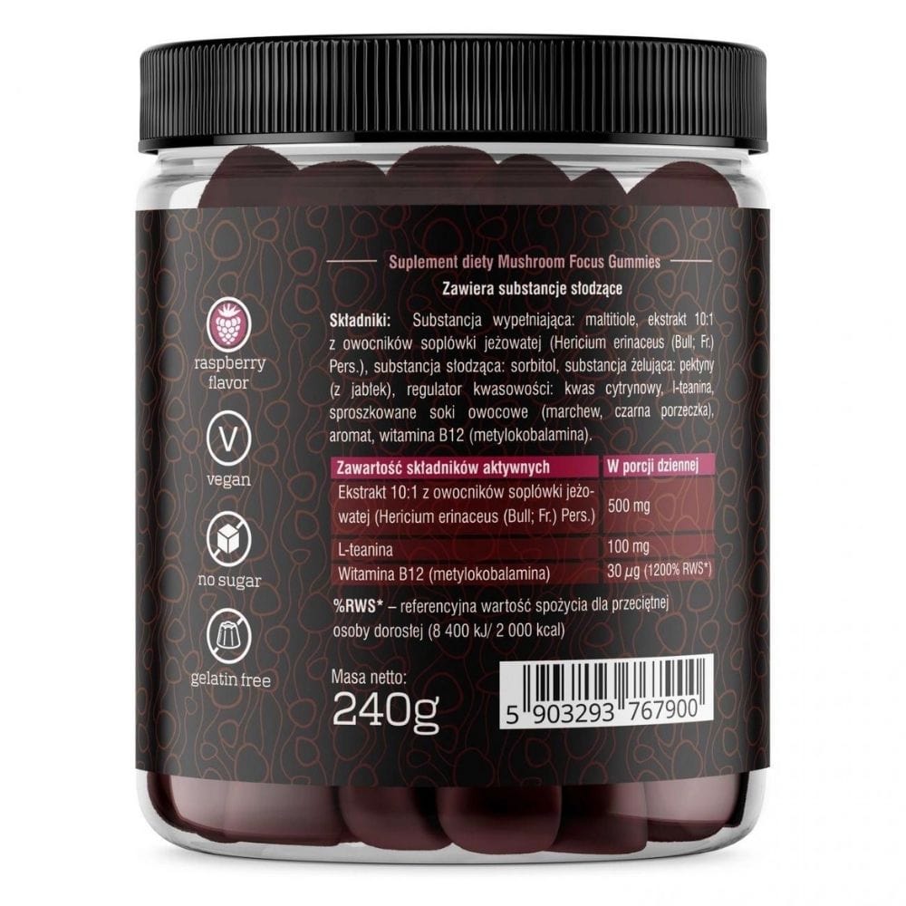 Solve Labs Mushroom Focus Lion's Mane, Raspberry - 60 Gummies