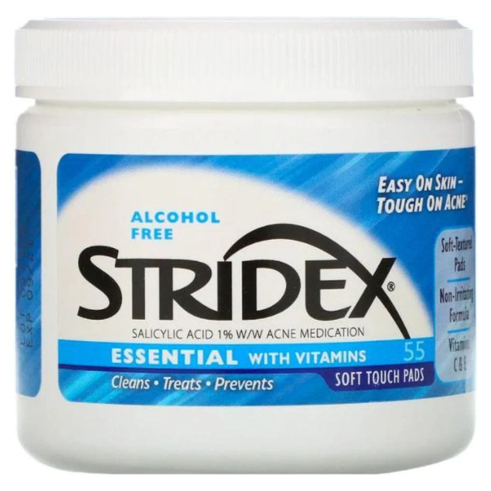 Stridex Gentle Cleansing Pads with Salicylic Acid for Acne-Prone Skin - 55 Pieces