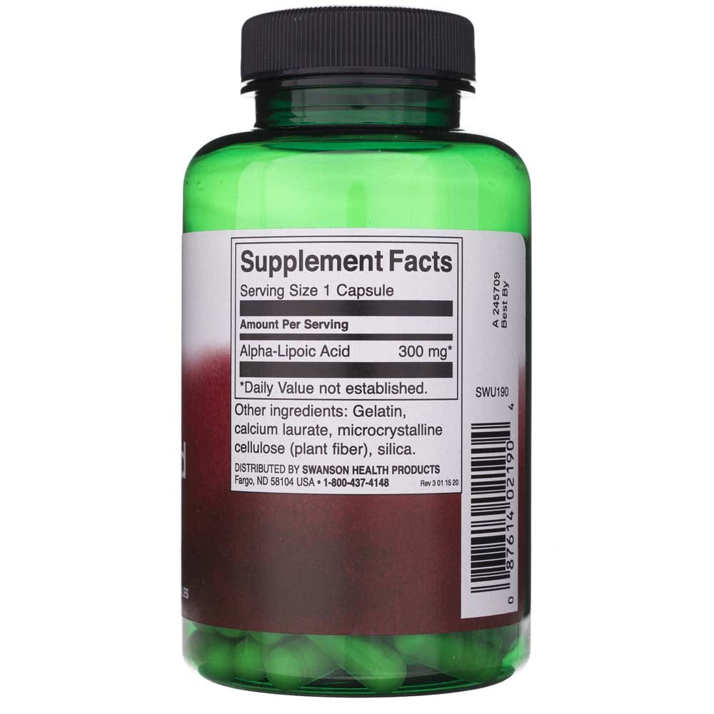 Swanson Alpha Lipoic Acid (ALA) 300 mg - 120 Capsules