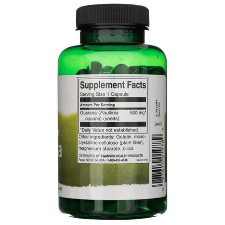 Swanson Guarana 500 mg - 100 Capsules