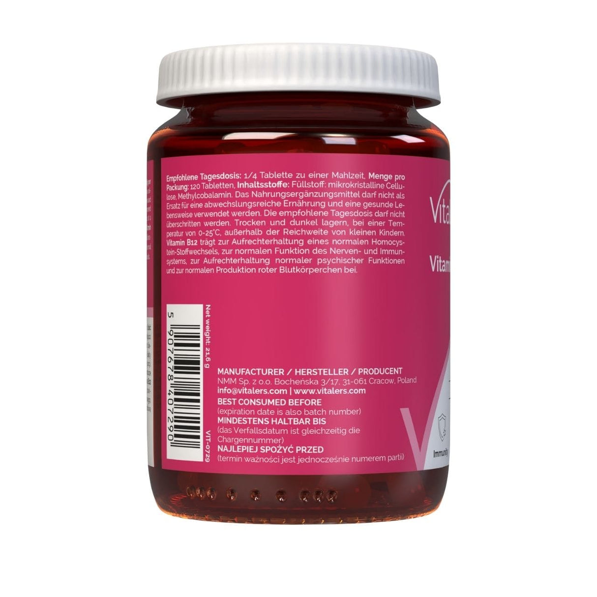 Vitaler's Vitamin B12 100 mcg - 60 Tablets