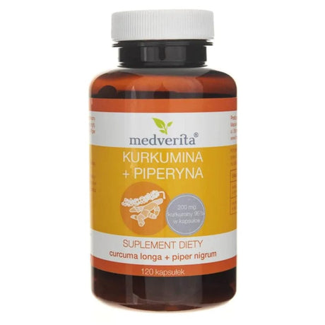 Medverita Curcumin + Piperine - 120 Capsules