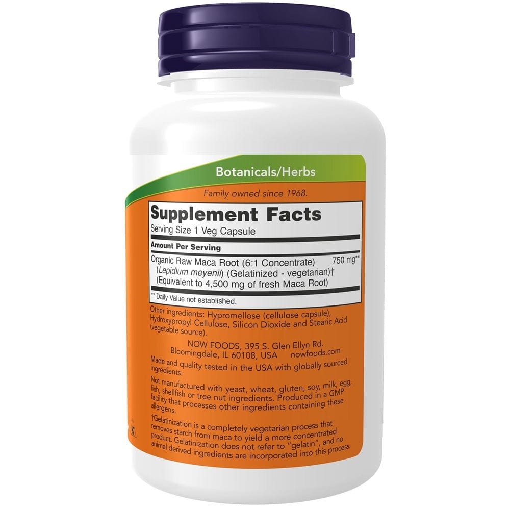 Now Foods Raw Maca 750 mg - 90 Veg Capsules